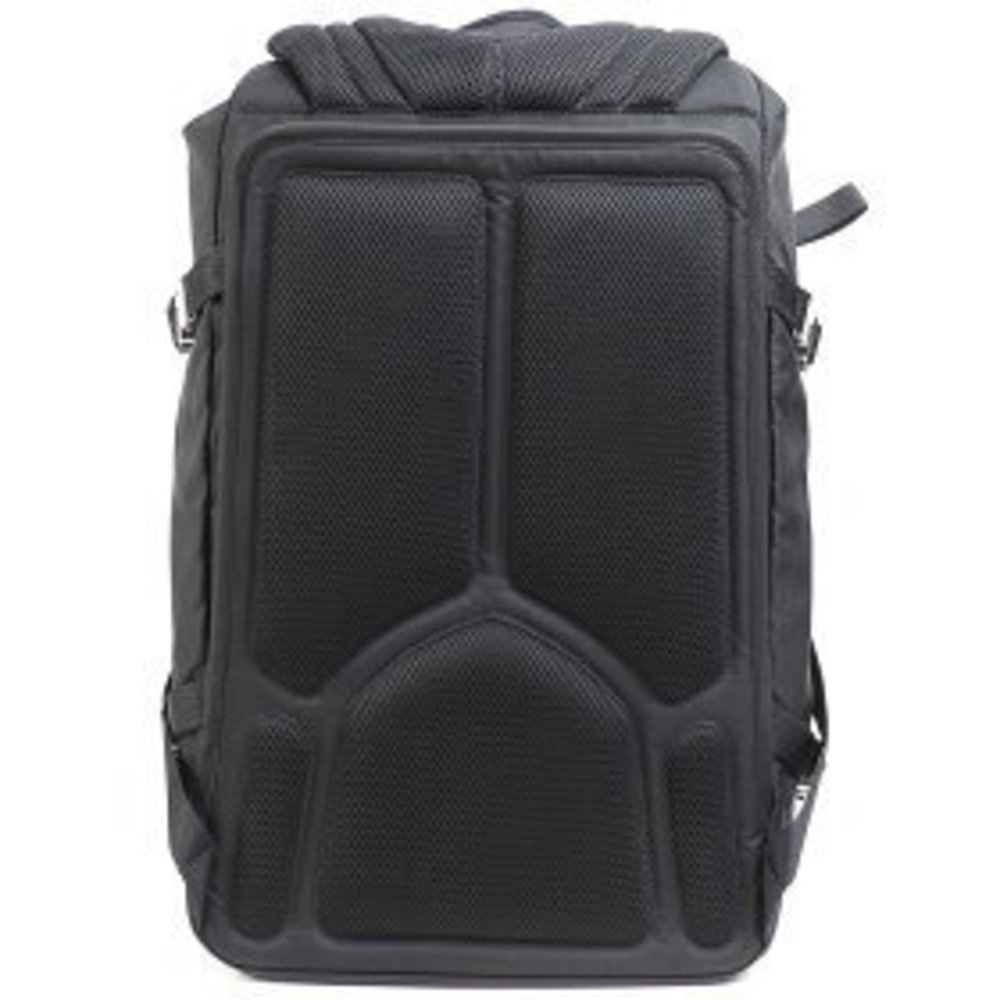 Prada Triangle Backpack Testo Nylon Saffiano Leather Black Red Backpack View 2